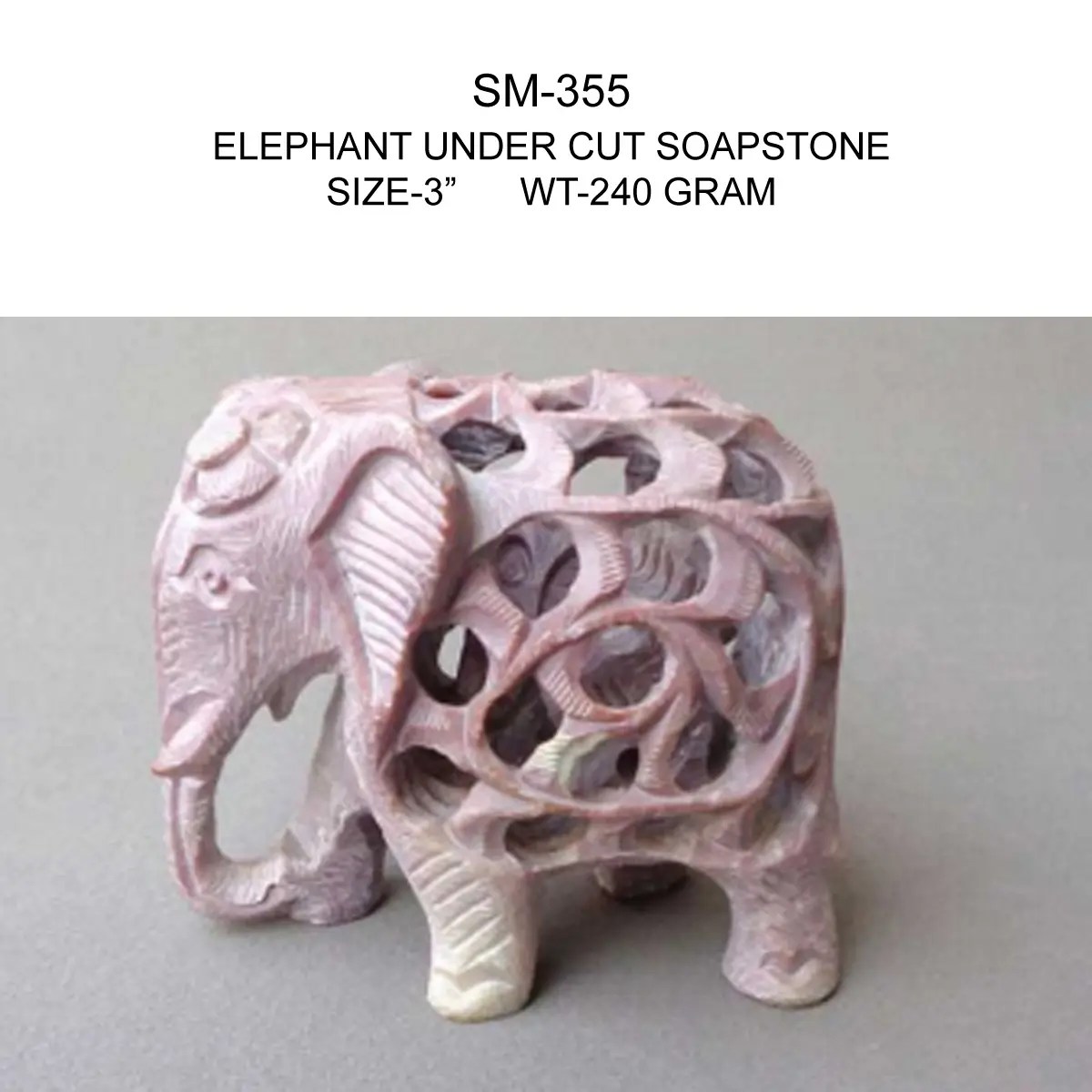 ELEPHANT UNDER CUT SOAPSTONE